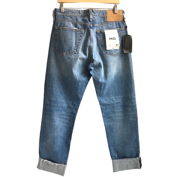 Rag & Bone Rosa Mid-Rise Boyfriend Relaxed Fit Denim Jeans In Jones Wash Size 31 - Picture 6 of 17